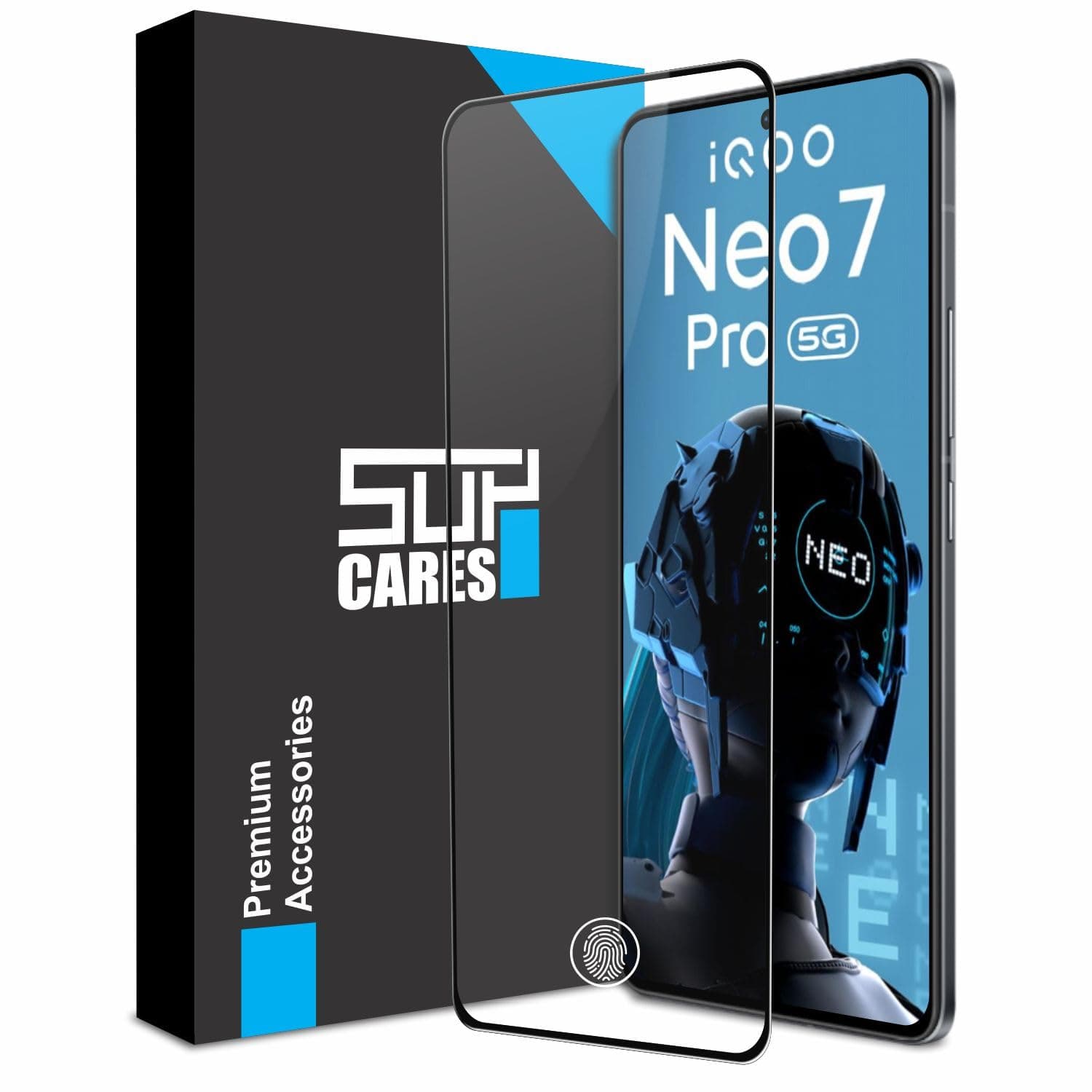 SupCares Tempered Glass for iQOO Neo 7 Pro, iQOO Neo 7, iQOO 11 and iQOO 9T (6.78 Inch) With Installation Kit | 9H Edge to Edge Screen Protector | Black