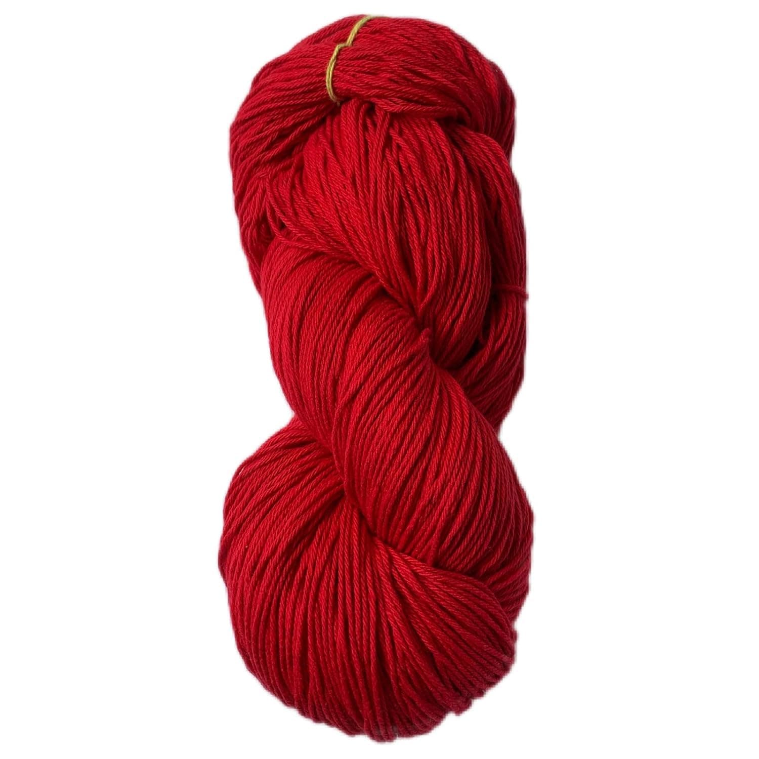 Soft & Shiny Mercerized Cotton Yarn Hank 6 Ply Cotton Yarn for Crochet and Knitting BY YARN THREAD COMPANY 100 Grams Hank, PACK OF 1, Suitable for Clothing, Home Decor, bags, hats, and scarves and those cute little crochet toys. (red)