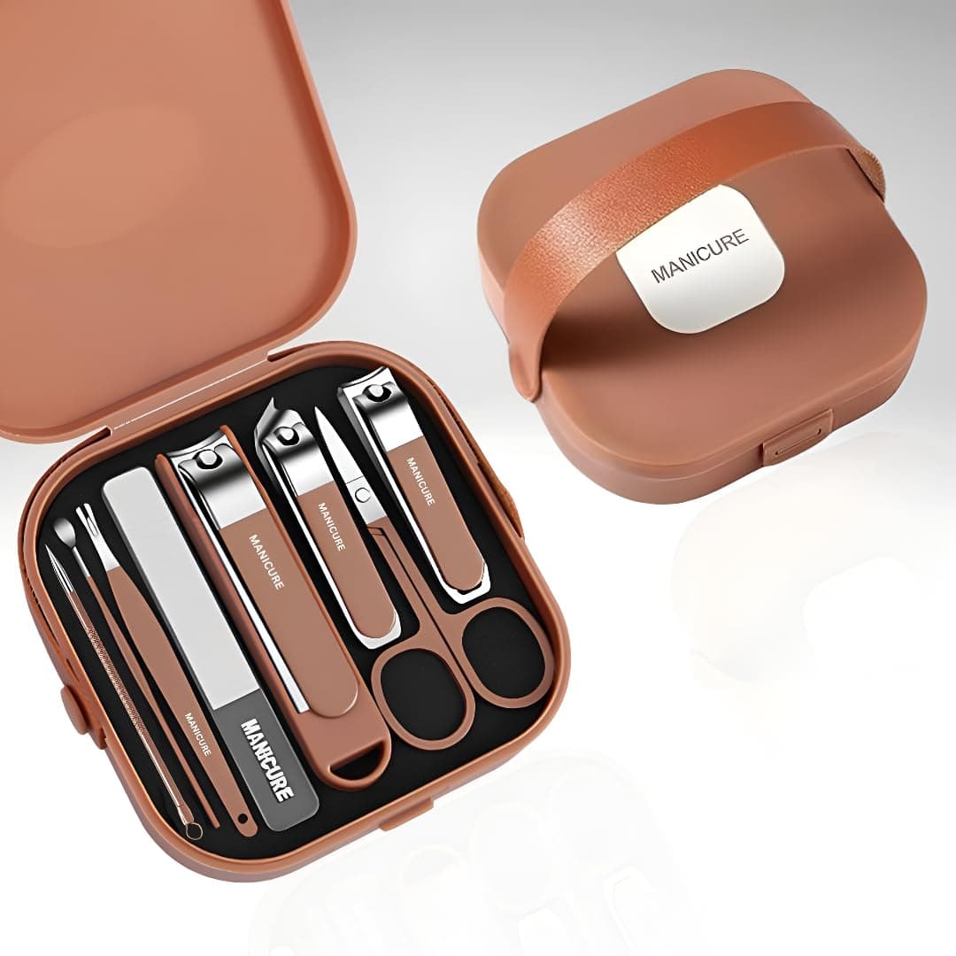 Portable Nail Clipper Set 8 in 1 Professional Manicure Pedicure Kit for Men, Women and Adults Sharp Stainless Steel Hand Nail Cutter for Fingernail & Footnail Travel Kit Perfect For Gifts