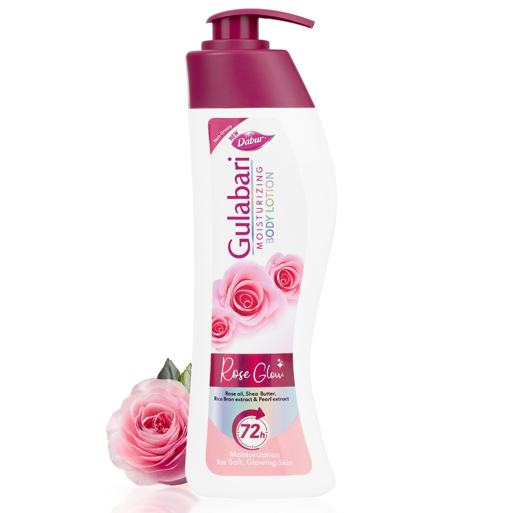 Dabur Gulabari Moisturizing Body Lotion – 400 ml | For Men & Women | Dry Skin Care | With 100% Organic Rose Oil & Shea Butter | Dermatologically Tested | Paraben Free | 72 Hour Moisturisation