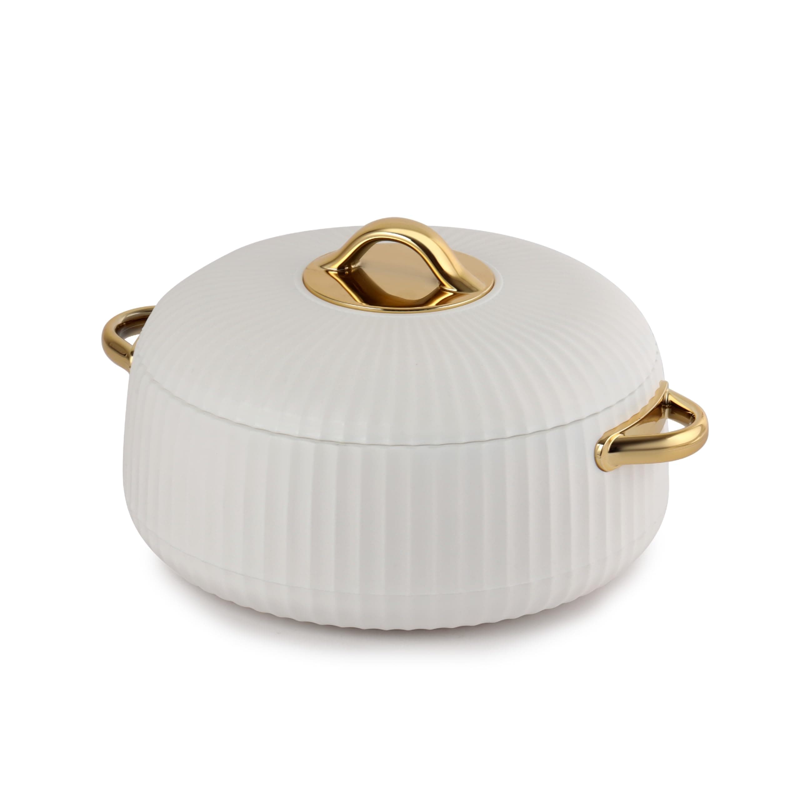 CELLO Aurum Insulated Casserole Hot Pot For Kitchen 1250 ml White | Easy to Serve Lightweight Outdoor Safe Keeps Food Hot and Warm Airtight Insulated Casserole Hot Pot Pack Set For Roti Rice Biryani