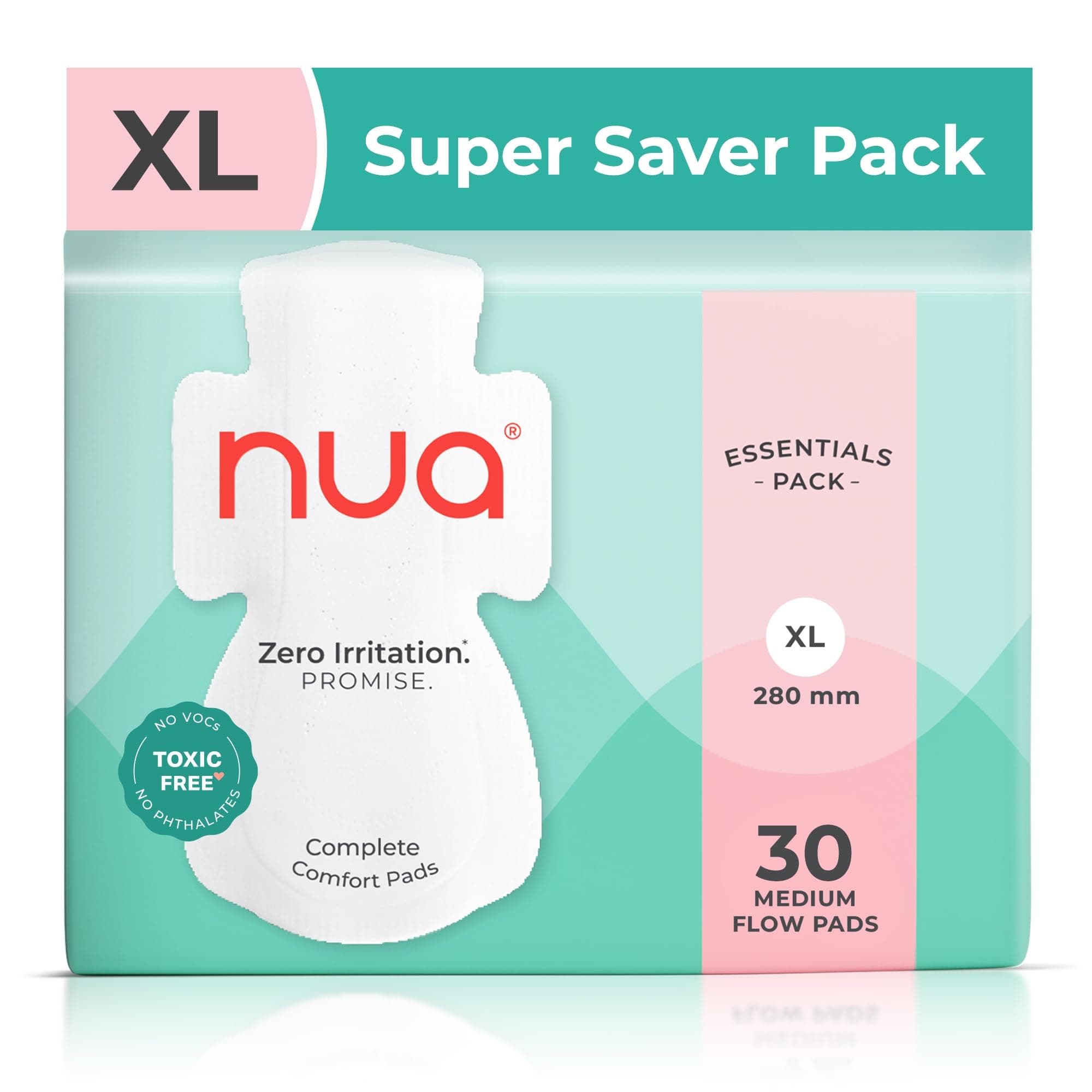 Nua Complete Comfort Sanitary Pads for Medium Flow XL