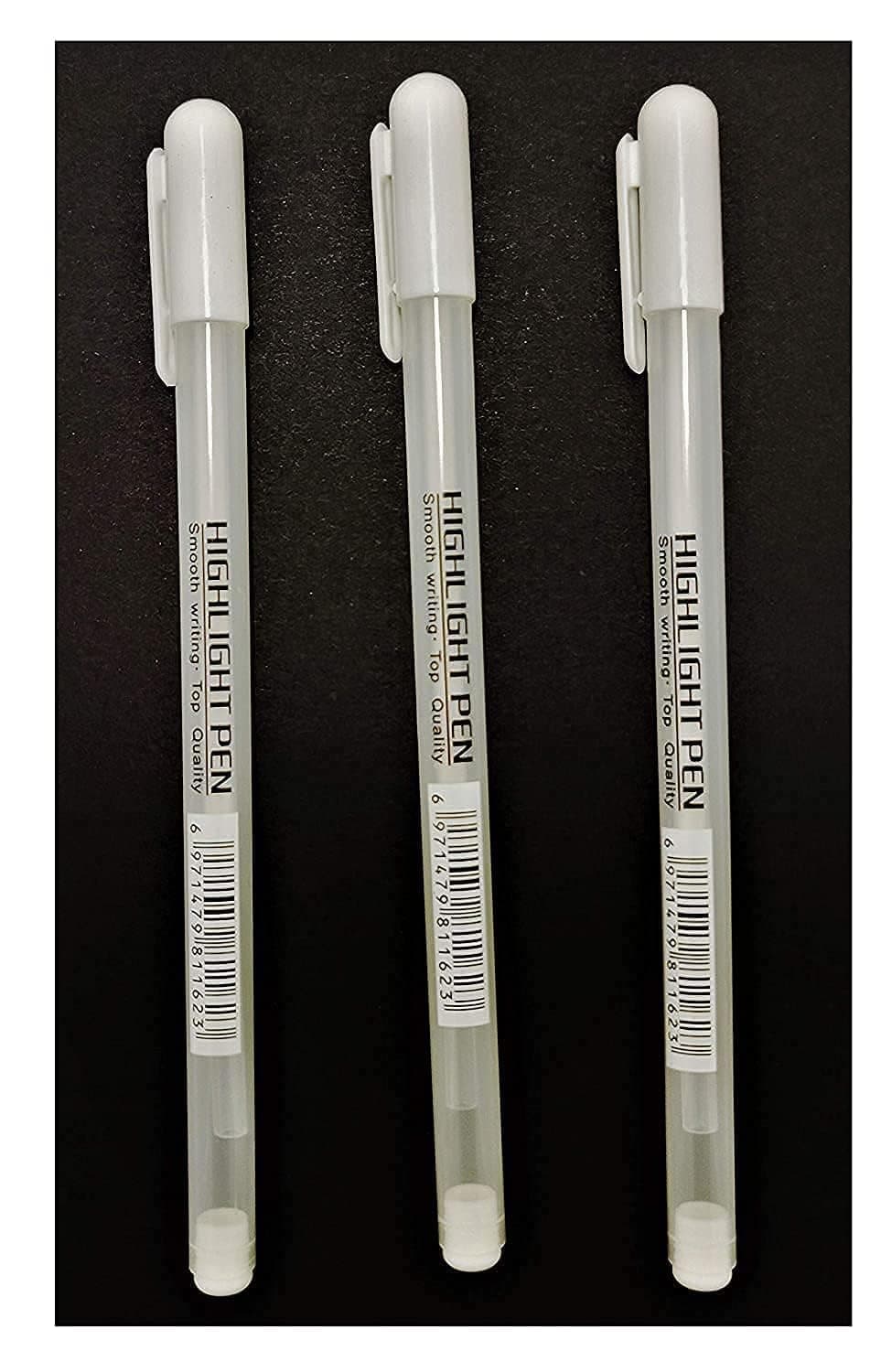 GOODIEBOX White Highlight Gel Pen for Hand Paint Design Mandala Art, Black Paper & Doodling Illustration Deisgn Fine Point 0.8mm Opaque White Archival Ink Pens (Pack Of 3)