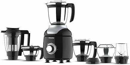 Butterfly ZieraChrome 750 Watt Mixer Grinder | 6 Jars | Coarse Grinding Jar| Uniform Grinding-Tornado Blade & Lid | Long Lasting Annealed SS Jars | Torx21 Motor| Juicer/Blender Jar | 5 Years Warranty