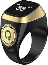 Zikr Ring, Smart Tasbih Zikr Ring, Ring Count Reminder, Muslim Prayer Timing Reminder, LED Display, Bluetooth Connection, Multi-time Optional-20mm (Black)