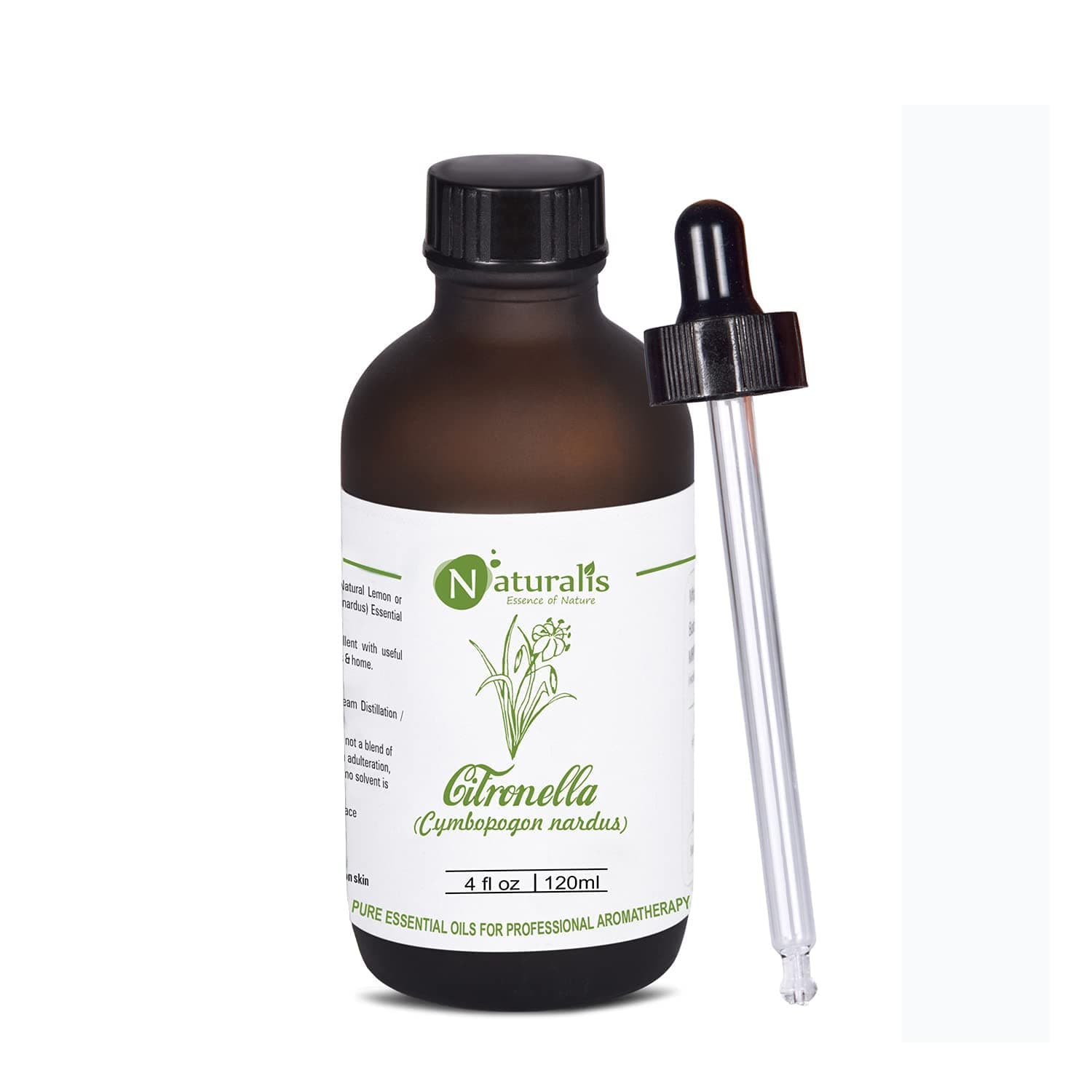 Naturalis Citronella Essential Oil – Natural Citronella Oil for Aroma Therapy, Skin Care, Hair Treatment, Mosquito Repellent, Relaxation, and Wellness - Pure Essential Oil - 120ml