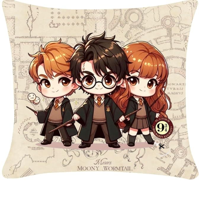 blinkNshop Premium Throw Pillow Cushion Cover with Super Soft Fabric with Filler, Birthday Return Gift for Kids, Friends, Brother, Sister, Cartoon Cushion Cover, (12x12-inch)