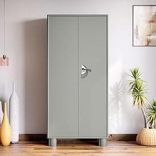 Interio by Godrej Storwel® M2 2-Door Steel Almirah (Prince Grey) (1-Year Warranty, 1 Locker, 4 Shelves)