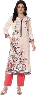 BIBA Women Viscose Rayon Straight Printed Kurta