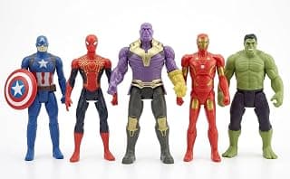 Superhero Action Figures Set of 5 ? Poseable Battle Hero Toy Figures with Accessories | Collectible Villain & Hero Characters Playset | Best Birthday Gift for Boys Girls Kids Age 4+ Years