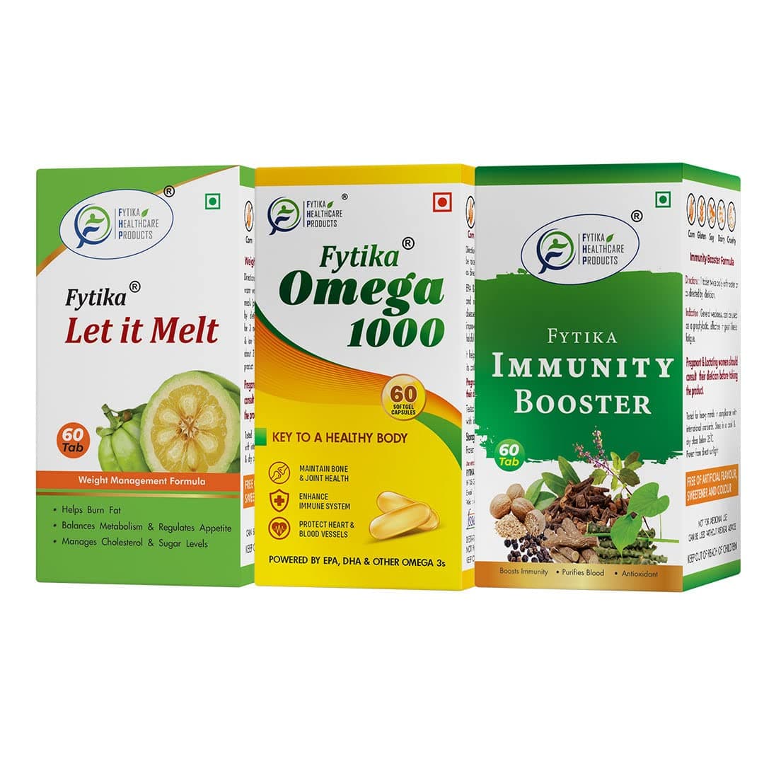 Fytika Let It Melt + Omega 1000 + Immunity Booster (Pack of 3)