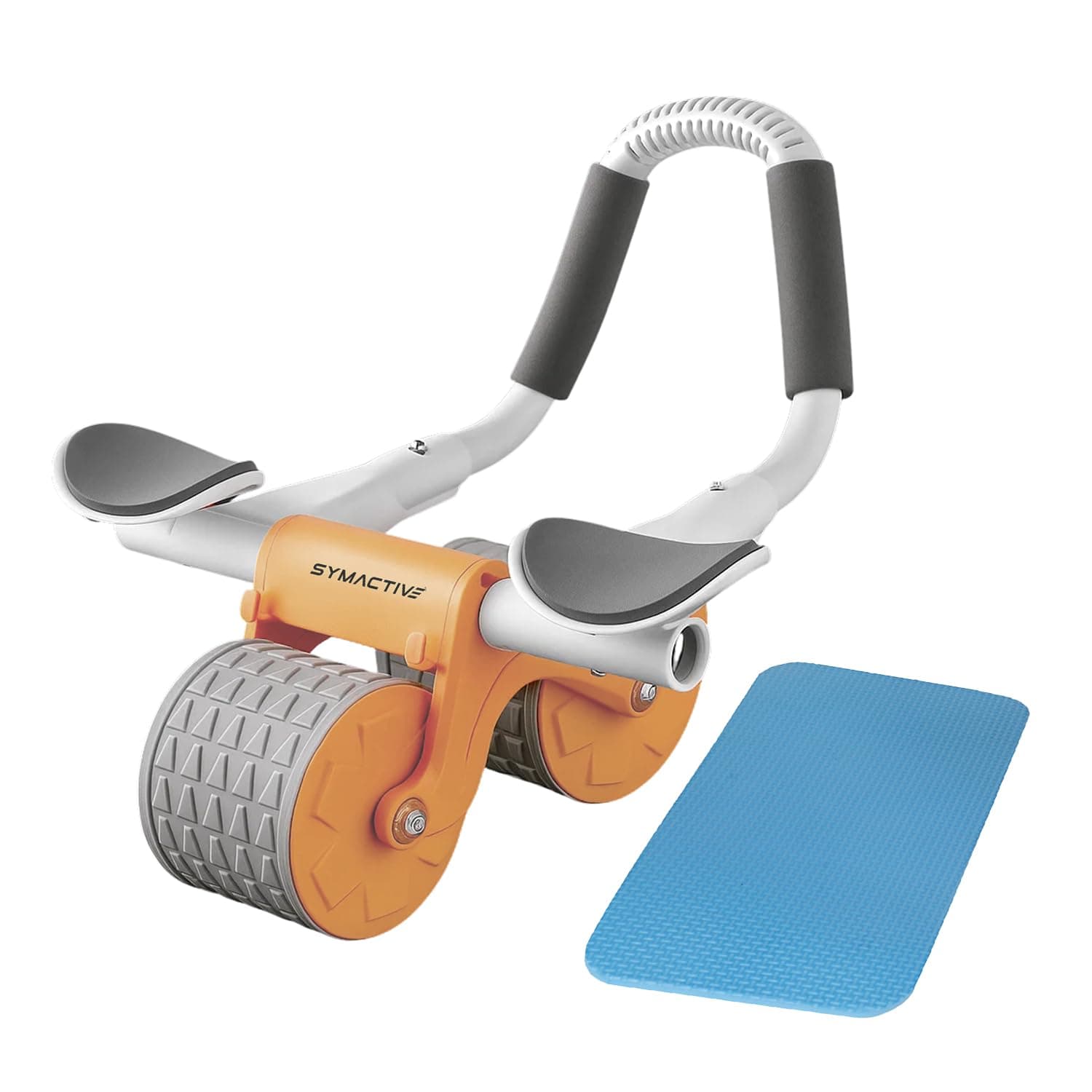 Amazon Brand - Symactive Ab Roller Wheel | Automatic Return Abdominal Wheel | Home Gym Strength Training Tool for Core and Upper Body |Orange