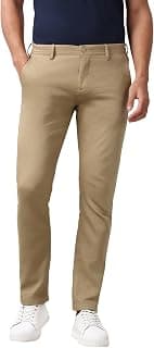 Peter England Men's Slim Fit Stretchable Casual Trousers | Office & Everyday Wear | Comfortable & Smart Look