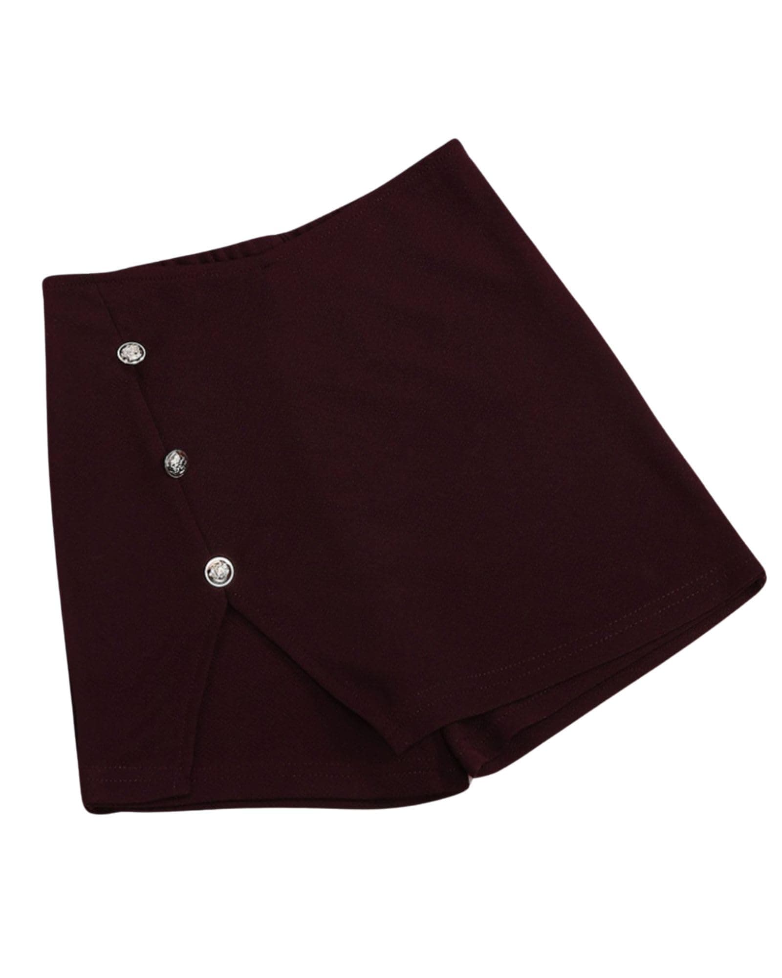 ADDYVERO Girls/Kids Solid Front Button Elasticated Waistband Regular Fit Girls Skorts
