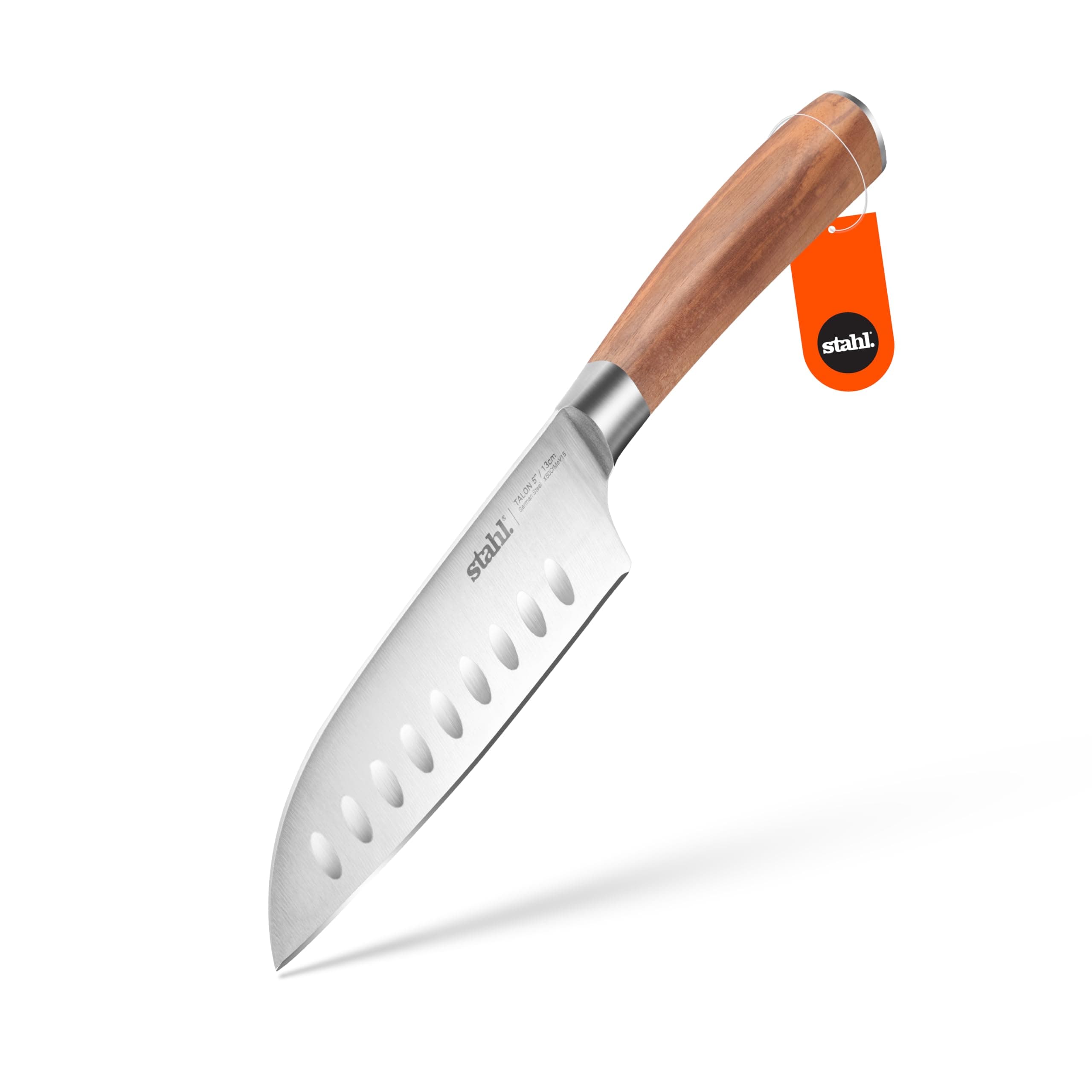 Stahl 5 Inches / 13 cm Talon Stainless Steel Santoku Knife with Walnutwood Handle Sharp Razor Blade for Chefs Kitchen Restaurant
