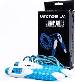 Vector X VX-720 Counter Skipping Rope (White-Blue)
