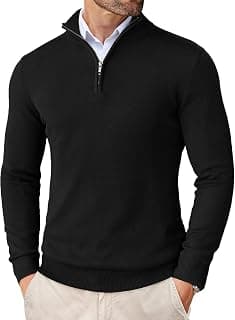 DENIMHOLIC Men High Neck Zipper Full Sleeve Cotton Knitted Winter Sweater for Men