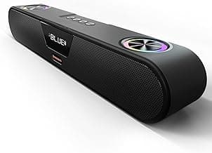 CrossBeats Blaze B24 Bluetooth Soundbar 24W, Gaming RGB Lights, AUX, Bluetooth, USB, FM & TWS I Fast SnapCharge Battery, Multiport Connectivity, BT Speaker for TV, Mobile, PC, Laptops, Tablets Black