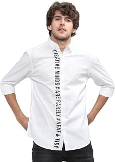 Highlander Men's Floral & Abstract Print |Half & Full Sleeves Casual Shirt|Shirts for Men Stylish |Mens Casual Shirt White