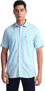 Arrow Men's Cotton Striped Regular Fit Shirt