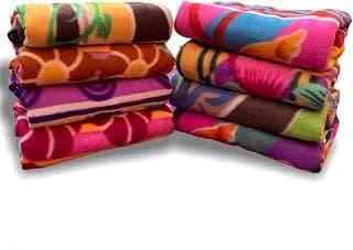 Premium Modern Style Multipurpose Light Weight Polar Fleece Single Bed Ac Blanket -Assorted Multicolour (Set of 8) Size (60 x 90 inches)