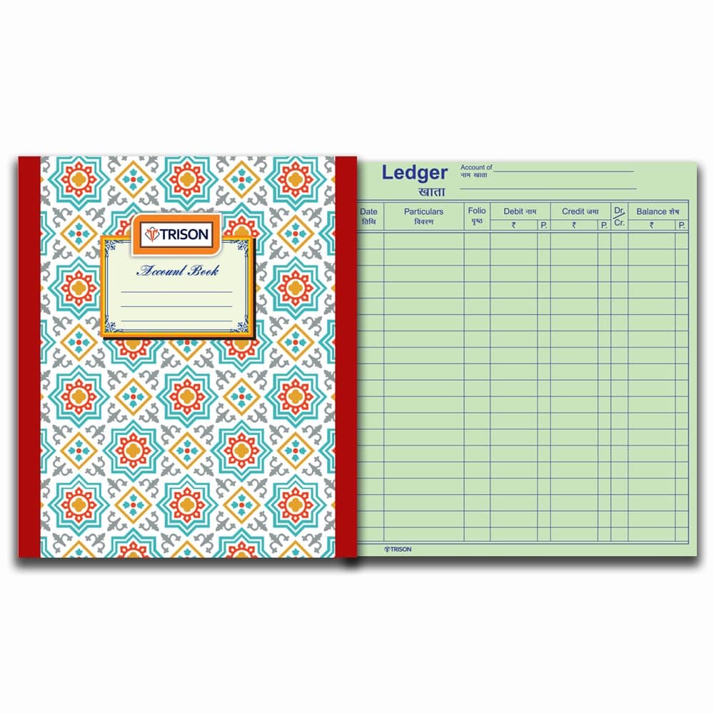 TRISON Ledger Accounts Book 340 Pages | Small Size | Copy Size (16x20 cm) | Hardbound | Quire 3