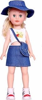 Cute Little Girl Doll in Denim Dress Doll for Kids 33 c.m Kids Ages 3 & Up