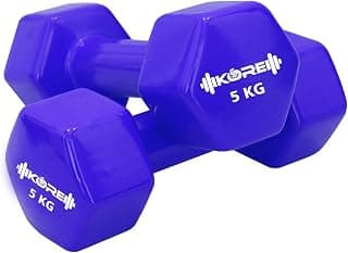 Kore Professional 1 Kg (Set of Two) Dumbbells for Men & Women,Neoprene (Multicolor)