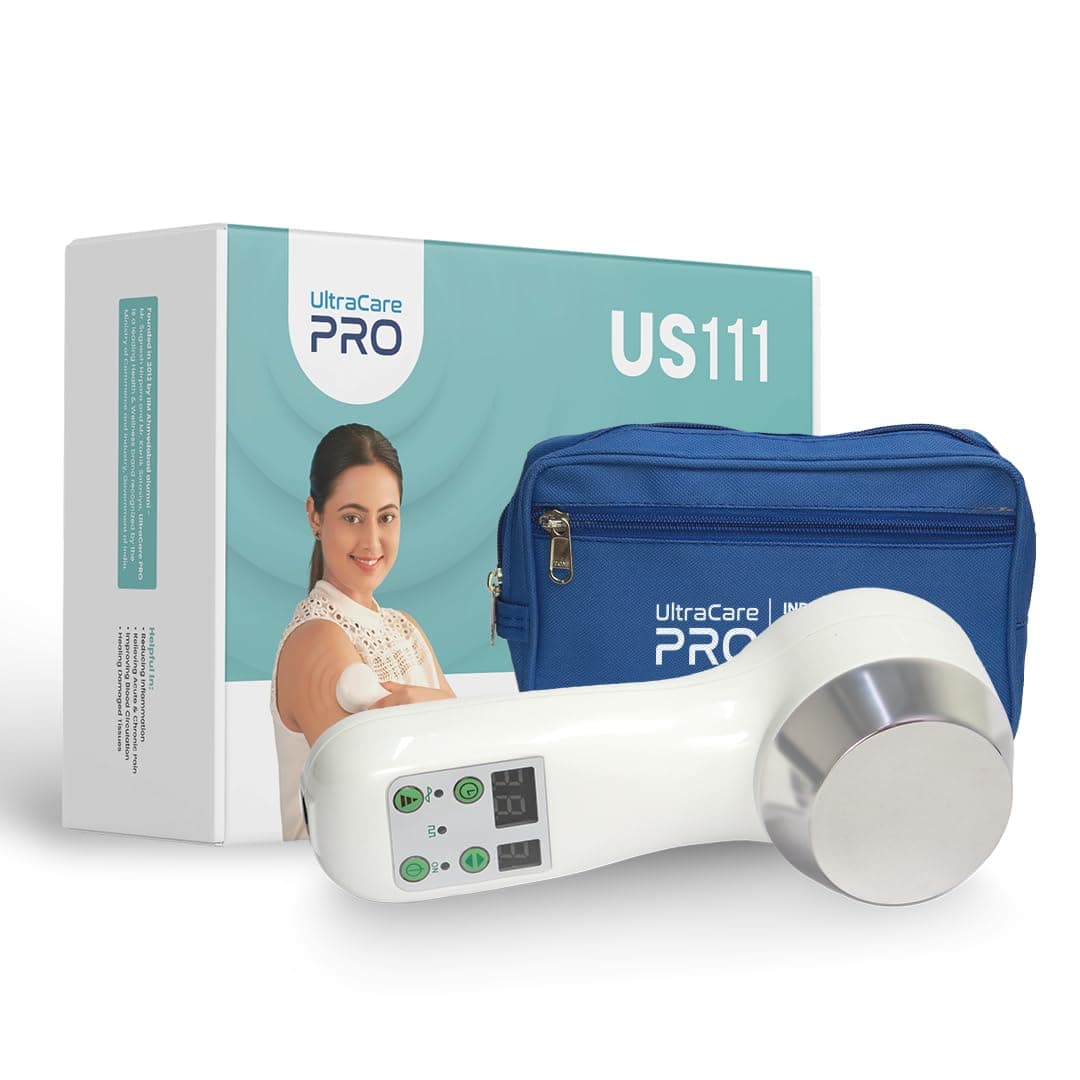 UltraCare PRO US 111 Portable Ultrasound Machine for Physiotherapy | Equipment for Home & Clinic | Massager for Back, Knee, Shoulder & All Kinds of Joint & Muscle Pain Relief with 1 Yr Warranty,White