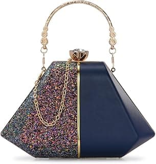 Toobacraft TOOBA Handicraft Women's Box Clutch Bag Purse | Designer Evening Bag, Bridal Purse & Party Handbag Design & Jeweled Clasp – Wedding & Special Occasion Clutch