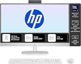 HP All-in-One, Intel Core Ultra 5 125U (16GB DDR5,1TB SSD) IPS, 300 nits, Anti-Glare, 27inch(68.6cm) FHD, Win11, M365, Office24, Shell White, 6.72kg, FHD IR tilt Camera w/Privacy shuttter, 27-cr1027in