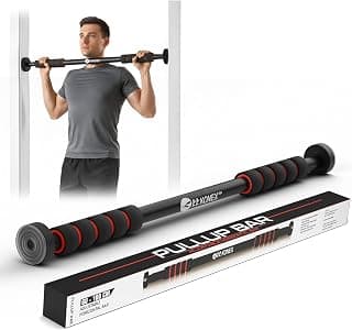 Konex Pull Up Bar for Home Workouts | Hanging Bar with Adjustable Length (60-100cm), Soft & Anti Slip Grip | Ideal for Push Ups, Pull Ups, Crunches & Leg Raise with Weight Capacity (100kg)