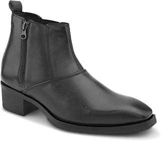 Prolific Men's Chelsea Zipper/Chain Boots | High Ankle Boot| Formal, Office & Casual Wear Shoes | Soft Cushioned Insole, Slip-Resistance, Dynamic Feet Support, Arch Support & Shock Absorption