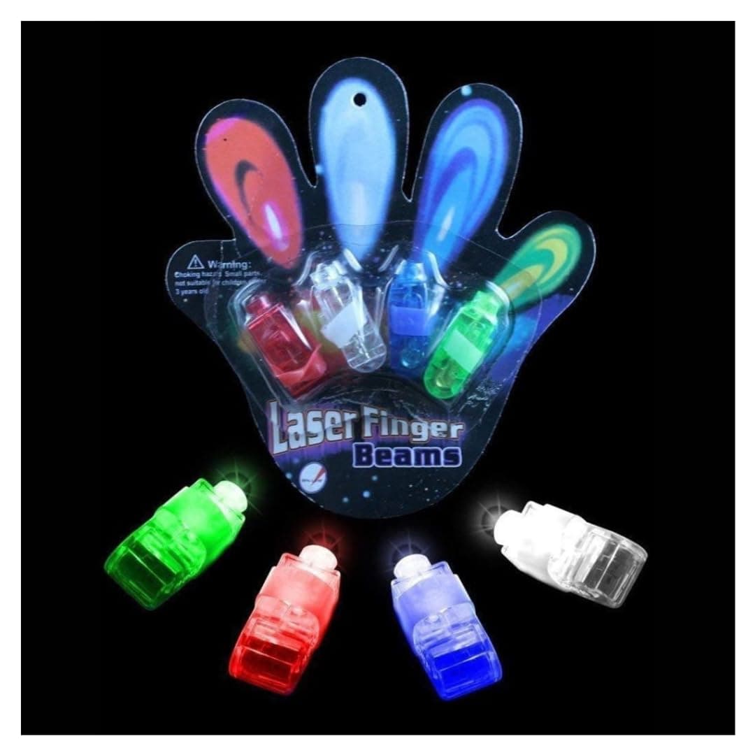 Wanna Party LED Party Finger Ring Lights (Pack of 4) - Ultimate Glow Party Favors for Kids and Adults - Light Up Finger Rings for Parties, Halloween, Raves, Concerts