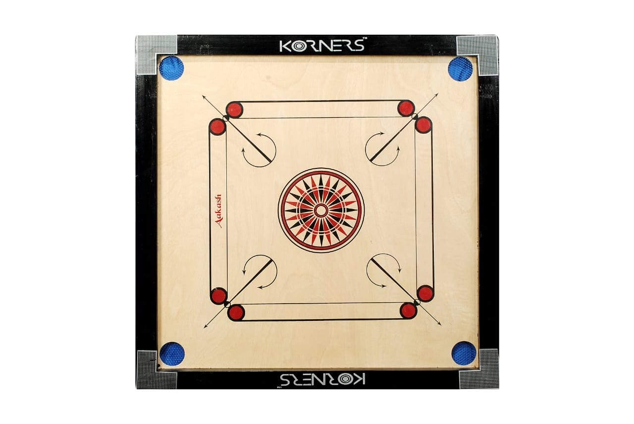 KORNERS Carrom Board with Striker |Coins and Powder, Multicolor_ (26 Inches Medium)