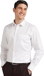 Amazon Brand - Symbol Men's Solid Cotton Slim Fit Formal Shirt | Plain | Full Sleeve
