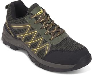 Liberty Leap7x MOUNTAIN2E Men Sports Lacing Running Shoes - Black & Olive Green | Comfortable and Durable - Suitable for Lace-Up Walking, Gym, Jogging and Outdoor Shoes for Man - Cushioned Footbed