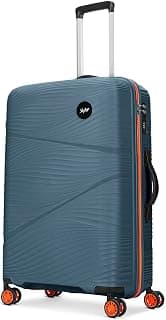 Skybags Swirl Check-in Trolley Bag 75cm | Large Hard Luggage | 8 Wheels Suitcase for Travel | 3-Digit Combination Lock with Anti-Theft Zipper | Polypropylene | 3 Years Warranty - Unisex (Blue)