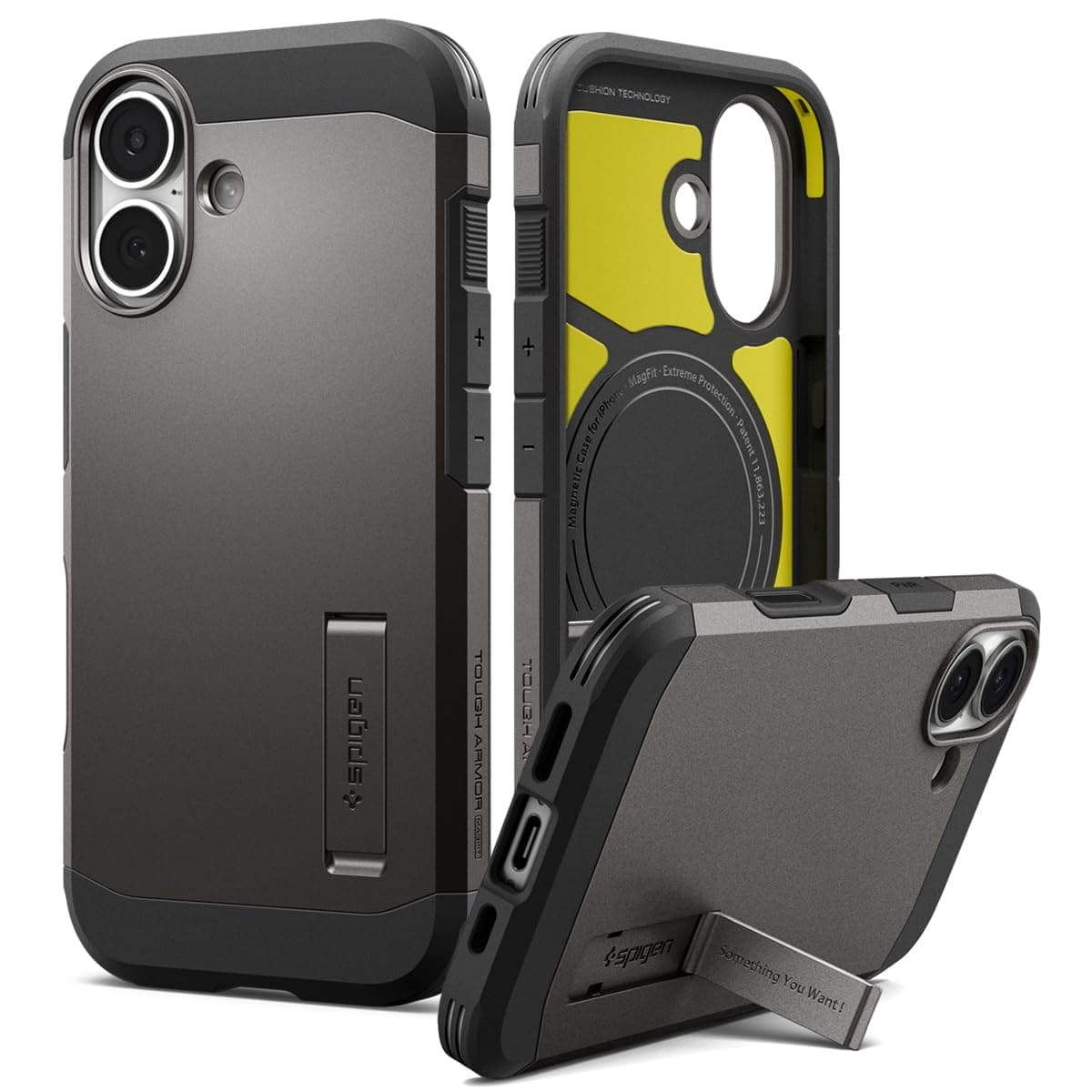 Spigen for iPhone 17 Back Cover Case, Tough Armor T MagFit (MagSafe Compatible Case)(Camera Control Button) - PC+TPU | Gunmetal