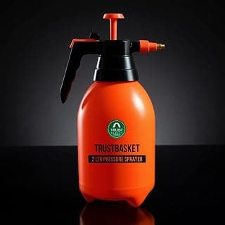 TrustBasket Pressure Sprayer (2 Liter) - Orange | Pressure Spray Bottle for Plants | Gardening Water Pump Sprayer