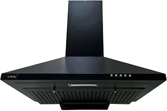RUWA GARNET 60 cm Filterless Wall Mounted Kitchen Chimney Black | 1000 CMH Suction Power | Auto Clean | 3 Speed Push Button Control | Low Noise | For 2–4 Burner Gas Stoves