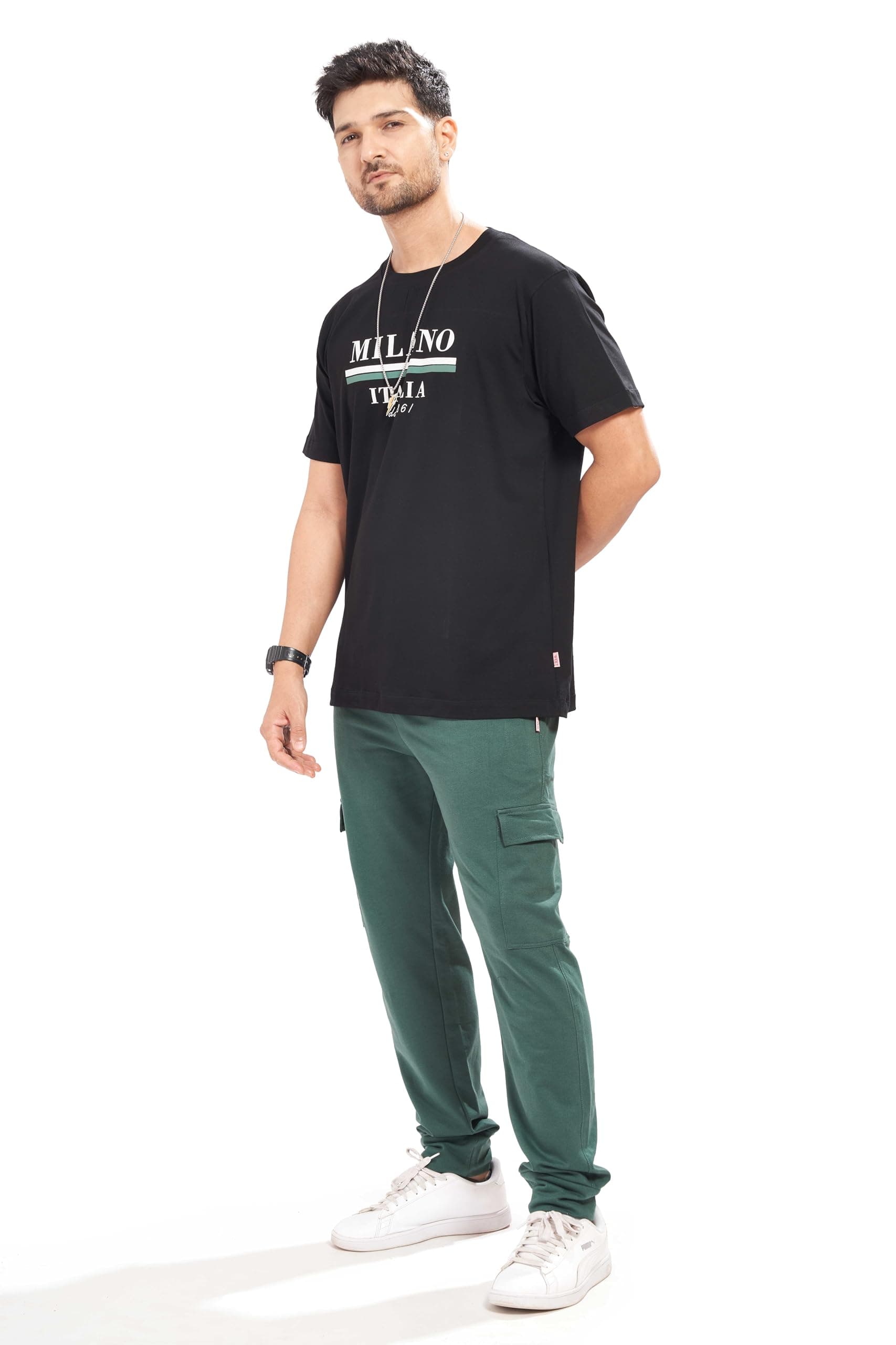 WEET Cotton Round Neck Pyjama Set for Men's Half Sleeve T-Shirt and Cargo Pants, Printed Casual Sleepwear & Loungewear Nightdress Night Suits Set 108