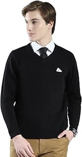Monte Carlo Men's Regular Fit Pullover | Solid V Neck Style | Full Sleeves Pull On | Warm & Stylish Winter Fashion Sweater | Winter Sweater for Men's