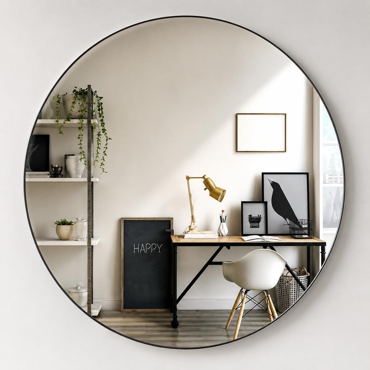 FANASSYY Acrylic Mirror Sheet, Silver Mirror, Pack of 1 Frameless Wall Mount, Modern Contemporary Style, Round Mirror for Home Wall Decor Craft DIY Circle Mirror Self Adhesive (10 inch)