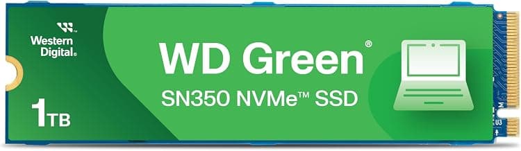 Western Digital WD Green SN350 NVMe 1TB, Upto 3200MB/s, 3 Y Warranty, PCIe Gen 3 NVMe M.2 (2280), Internal Solid State Drive (SSD) (WDS100T3G0C)