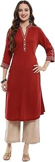 BIBA Women Rayon Solid Regular Fit Straight Kurta