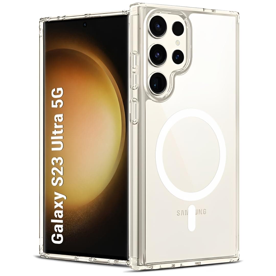 Aa TrendX Transparent PC + TPU Bumper Back Cover Compatible with Samsung Galaxy S23 Ultra 5G | Compatible with Magnetic Charging | Shockproof Case with Camera Protection
