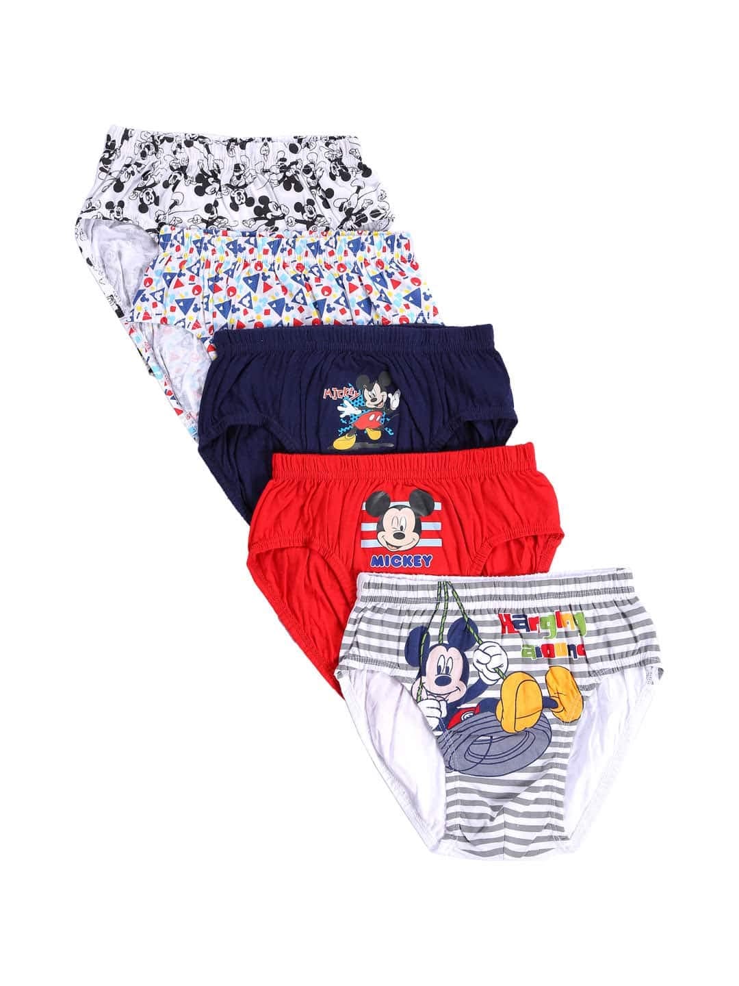BODYCARE Kids Boys Assorted Mickey & Friends Printed Briefs Pack of 5