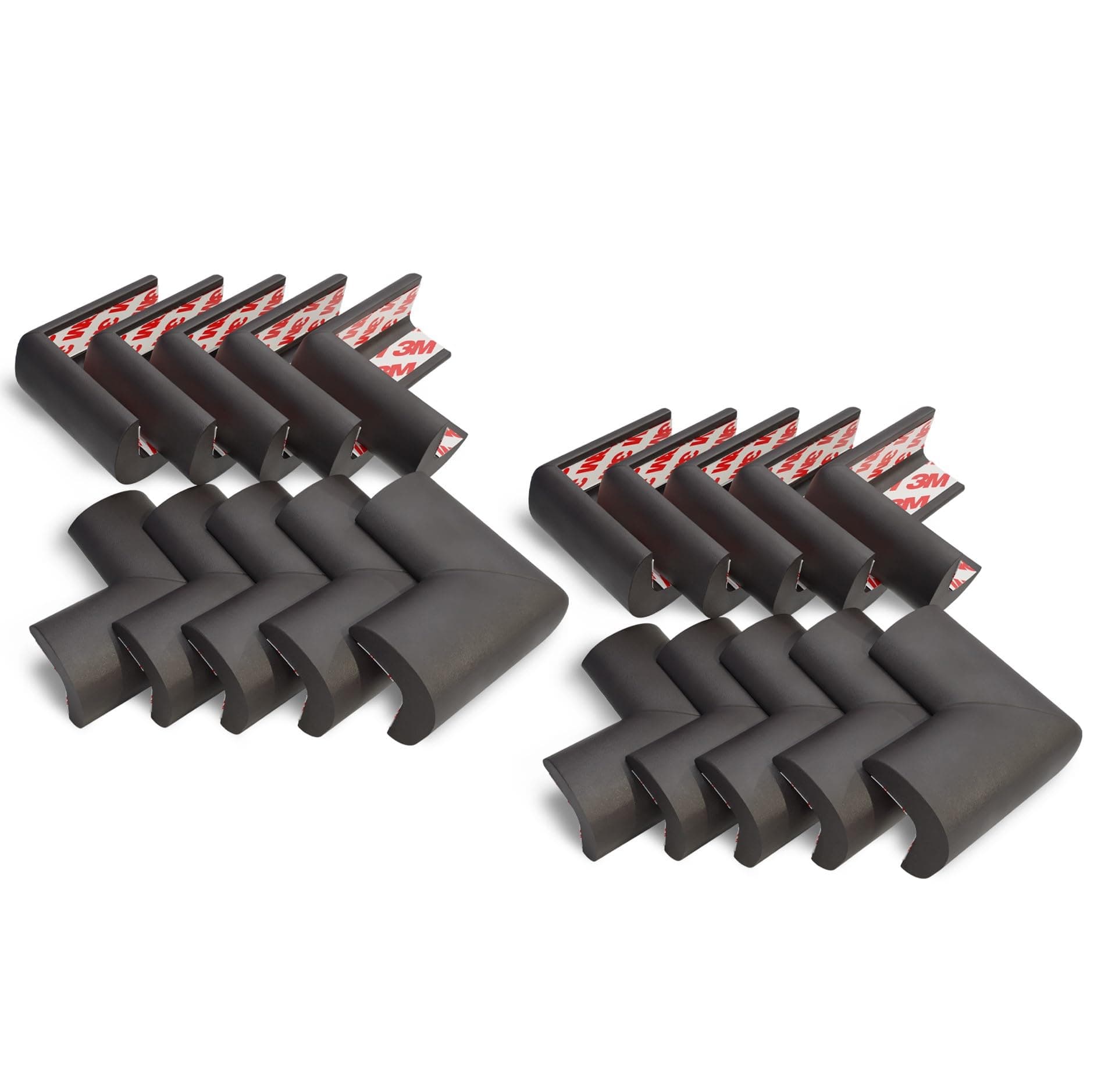 Amazon Brand - Supples Baby Proofing Pre-Taped Corner Guards | Black | Pack of 20 | Babyproof Foam Protectors for Sharp Corners | Non-Toxic, BPA Free | Tested As Per is 9873 Standards
