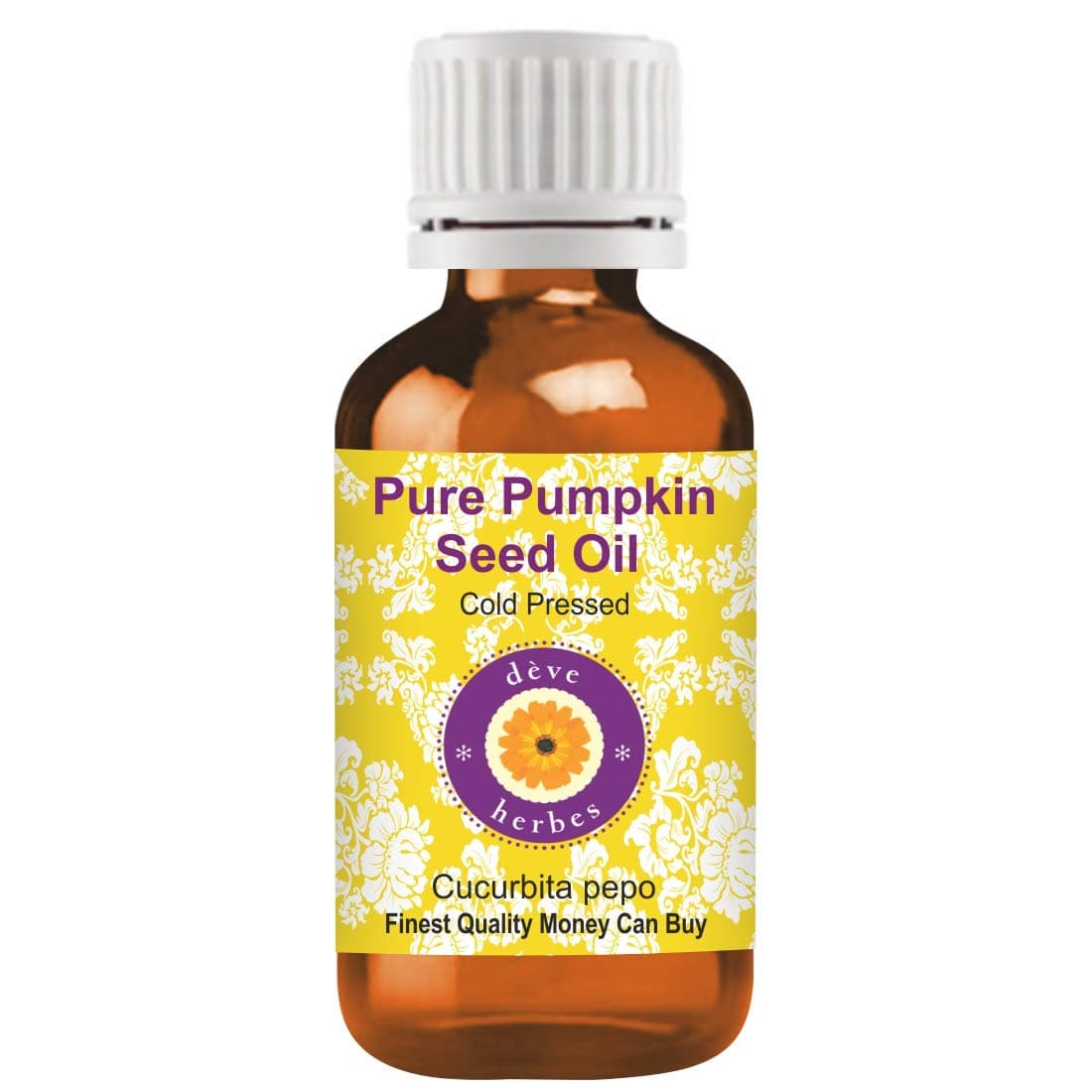 Deve Herbes Pure Pumpkin Seed Oil (Cucurbita pepo) | Cold Pressed | Natural | Undiluted | For Diluting Essential Oils | For Hair, Skin & Massage | Men & Women | 30ml